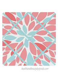 Fabric Memory Memo Photo Bulletin Board for Turquoise and Coral Emma Collection