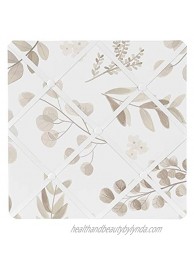 Sweet Jojo Designs Floral Leaf Fabric Memory Memo Photo Bulletin Board Ivory Cream Beige Taupe and White Gender Neutral Boho Watercolor Botanical Flower Woodland Tropical Garden