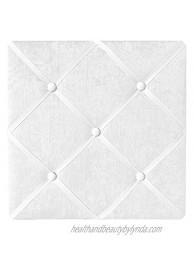 Sweet Jojo Designs White Fabric Memory Memo Photo Bulletin Board Solid Crinkle Crushed Velvet Luxurious Elegant Princess Boho Shabby Chic Luxury Glam High End Boutique Ruffle for Lace Collection