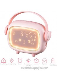 Banne Kids Alarm Clock Pink for Girls Bedroom Ok to Wake,Children's Sleep Trainer,Wake Up Light & Night Light