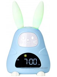 Kids Alarm Clock,Time to Wake Alarm Clock for Toddler,Children Sleep Trainer Clock with Facial Expressions,Wake Up Light & Night Light,Teach Kids Day and Night Blue