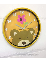Mezzaluna Gifts Round Children's Kids Animal Wall Clock ~ Teddy ~ Tiger ~ Pig ~ Frog Teddy