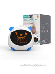 MoesGo Kids' Alarm Clock and Smart Sleep Trainer with Night Light and Sounds Compatible with  Echo and Google Home Blue