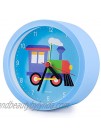 Wildkin Kids Alarm Clock for Boys and Girls Features On & Off Switch Silent Quartz Movement and Shockproof Silicone Cover Battery Not Included Olive Kids Trains Planes and Trucks
