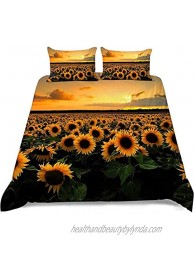 3D Sunflower Pattern Bedding Set Children Duvet Cover Sets Bedding Set Bedroom Decor US Size  Color : Style2  Size : USQueen228x228cm