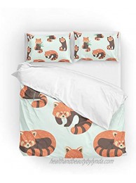 My Daily Cute Red Panda Duvet Cover Set Polyester Quilt Bedding Set Queen Size