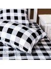 TEALP Body Pillow Cover 20x54 with Side Zipper White and Black Plaid