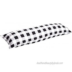 TEALP Body Pillow Cover 20x54 with Side Zipper White and Black Plaid