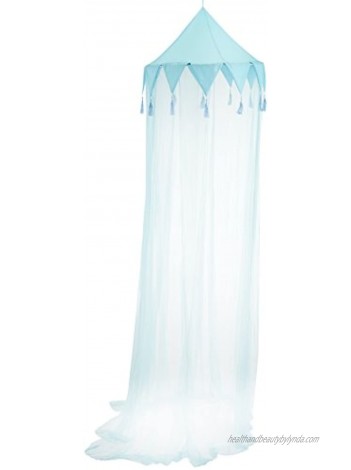 Cotton Loft Harlequin Kids Collapsible Hoop Sheer Bed Canopy One Size Blue