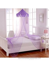 Cotton Loft Pom Kids Collapsible Hoop Sheer Bed Canopy One Size Purple