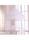 Cotton Loft Pom Kids Collapsible Hoop Sheer Bed Canopy One Size White