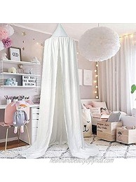 HEARTNICE Girls Bed Canopy Reading Nook Tent Dome Mosquito Net Hanging Decoration Indoor Game House for Baby KidsWhite