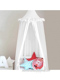Mosquito Net Bed Canopy Play Tent Bedding for Kids Playing Reading with Children Round Lace Dome Netting Curtains Baby Boys and Girls Games House White
