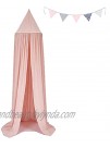 MUSTNEED Extra Large Bed Canopy for Girls and Boys Kids Room and Nursery Decor Hanging Canopy Bed for Reading Sleeping Soft and Lightweight Cotton Fabric Bunting FlagPink