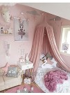 MUSTNEED Extra Large Bed Canopy for Girls and Boys Kids Room and Nursery Decor Hanging Canopy Bed for Reading Sleeping Soft and Lightweight Cotton Fabric Bunting FlagPink