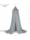 Zeke and Zoey Hanging Grey Bed Canopy with Pom Poms Drapes -Hideaway Tent Canopies for Girls Boys Kids Rooms Beds or Cribs. Nursery Decoration- Sheer Flowing -Child Play Reading Grey