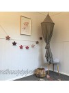 Zeke and Zoey Hanging Grey Bed Canopy with Pom Poms Drapes -Hideaway Tent Canopies for Girls Boys Kids Rooms Beds or Cribs. Nursery Decoration- Sheer Flowing -Child Play Reading Grey