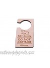 Baby Sleeping Do Not Disturb Sign Door Hanger Engraved in Wood Sapele or Plywood or a Silver Metallic Acrylic Wood Plywood