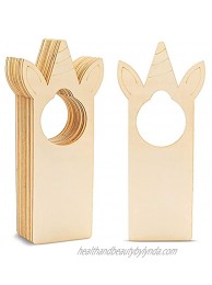 Blank Wooden Unicorn Door Knob Hanger 4.3 x 10 in 12-Pack
