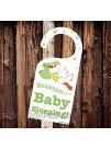 Cute News Shh New Baby Sleeping Door Hanger Unisex Stork Sign Gender Neutral