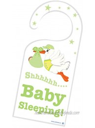 Cute News Shh New Baby Sleeping Door Hanger Unisex Stork Sign Gender Neutral