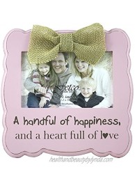 Fetco Home Décor Frame Gaia Handful of Happiness Wall Art 6" x 4" Pastel Pink
