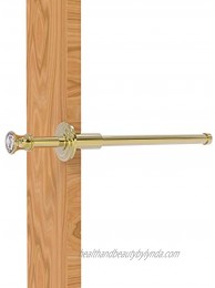 Allied Brass Carolina Crystal Collection Retractable Pullout Garment Rod Unlacquered Brass