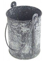 Homeford Metal Gray Galvanized Zinc Pail with Long Handle 4-1 2-inch
