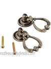 MARSTREE 2 Pieces European Style Hanging Design Handle Vintage Cabinet Drawer Door Closet Pull Knobs Antique Brass