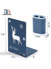 Bookend,Decorative Bookend,Metal Heavy Duty Sika Deer and Cat Bookends for Kids Supports Stoppers with a Nordic Style Pen Holder Set of 2 Unique Book Bookends for Kids Gift Home,Office Shelves