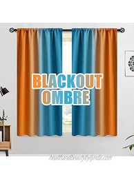 COSVIYA Ombre Room Darkening Curtains 54 inches Long for Kids Bedroom Light Blocking Orange and Blue 2 Tone Reversible Rod Pocket Gradient Window Drapes for Living Room,2 Panels 52 inches Wide