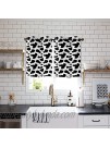Cow Skin Printed Patterns Curtain Window Treatment Drapes 2 Panles Set- Grommet Top Black and White Decor for Kids Adults Woman Man Bedroom Living Room