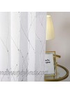 Deconovo Rod Pocket White Sheer Curtains 84 Dots Printed Curtains Linen Look Volie Sheer Window Curtain for Bedroom 52W x 84L Silver 2 Panels