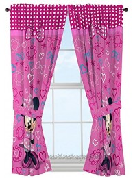 Disney Minnie Mouse Window Panels Curtains Drapes Pink Bow-tique 42" x 63" each