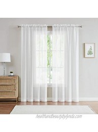 Jane Rod Pocket Semi-Sheer Curtains 2 Pieces Total Size 108" W x 84" L Natural Light Flow Material Durable for Bedroom Living Room Kid's Room and Kitchen54" W x 84" L Ivory