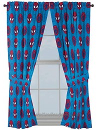Jay Franco Marvel Super Hero Adventures Go Spidey 63" Inch Drapes Beautiful Room Décor & Easy Set Up Bedding Features Spiderman Curtains Include 2 Tiebacks 4 Piece Set Official Marvel Product