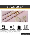 Jubilantex Pink Butterfly Blackout Curtains 2 Panels 63 Inch Length for Baby Girls Nursery Bedroom Kids Gold Metallic Print 90% Room Darkening Drapes Grommet Top Window Treatment for Living Room
