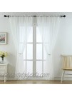 LIVETTY White Semi Sheer Curtains 84 Inch Living Room Bedroom Window Embroidered Voile Curtain 2 Panels Rod Pocket Long Curtains for Kitchen Cafe Children Room-C