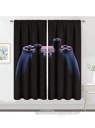 MESHELLY Boys Gaming Curtains 42 W x 63H Inch Rod Pocket Gamer Bedroom Decor Kids Teen Video Games Window Drapes Gamepad Controller Pattern Art Printed Living Room Window Treatment Fabric 2 Panels