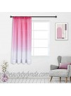 Pink Sheer Curtain for Little Girls Kids Room Bedroom Ombre Gradient Window Panel for Princess Teenage Daughter Closet-Sheer Backdrop Curtain Drape for Wedding Party Decoration 63 Inch Pink and White