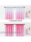 Pink Sheer Curtain for Little Girls Kids Room Bedroom Ombre Gradient Window Panel for Princess Teenage Daughter Closet-Sheer Backdrop Curtain Drape for Wedding Party Decoration 63 Inch Pink and White