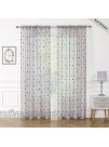 Polka Dots Grey Sheer Curtains for Bedroom Kitchen 63" Length Multi-Color Ombre Printed Voile Drapes for Kids Girls Nursery Room Cute Light Filtering Semi Sheer Curtain Panels Rod Pocket 52" w 2pcs