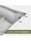 RYB HOME Grey Curtains for Bedroom Semi Sheer Curtains Natural Linen Fabric Privacy Small Window Drapes for Bathroom Cafe Kids Nursery Grey 52 inch Wide x 45 inch Long 1 Pair