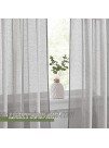 RYB HOME Grey Curtains for Bedroom Semi Sheer Curtains Natural Linen Fabric Privacy Small Window Drapes for Bathroom Cafe Kids Nursery Grey 52 inch Wide x 45 inch Long 1 Pair