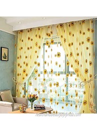 Sunflower Window Curtains for Living Room 1 Panel Yellow Sheer Curtains Voile Shade Drapes Door Bed Curtain for Kids Room Bedroom Backdrop 1 PC 39 x 79 Inch
