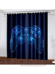 Zhangyo Kids Window Curtains Galaxy Game Video Gamepad Darkening Curtain Blackout Overdrape Shading Cloth Curtain for Boys Teens Living Room Hotel Bedroom Thermal Insulated 2 Panels 52" X 63" Each