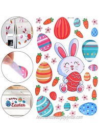 100 Pieces Easter Bunny Egg Wall Decals Window Sticker Wall Sticker Wall Decoration with Easter Bunny Egg Flower Carrot Patterns for School Home Office Use Party Supplies
