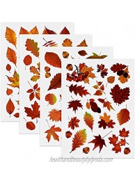bofeifs 174 Pcs 8 Sheets Maple Leaf Window Stickers Thanksgiving Decoration Static Cling Reusable Window Decals Glass Stickers for Autumn Party Kids Fun