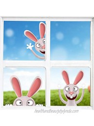 CCINEE 3 Sheets Easter Window Cling Sticker,Funny Bunny Stickers Double Side Window Decals for Home Party Decoration