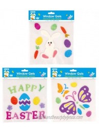 FLOMO Easter Window Gel Clings 3 Count Easter Window Stickers for Home Decor Kids Classroom